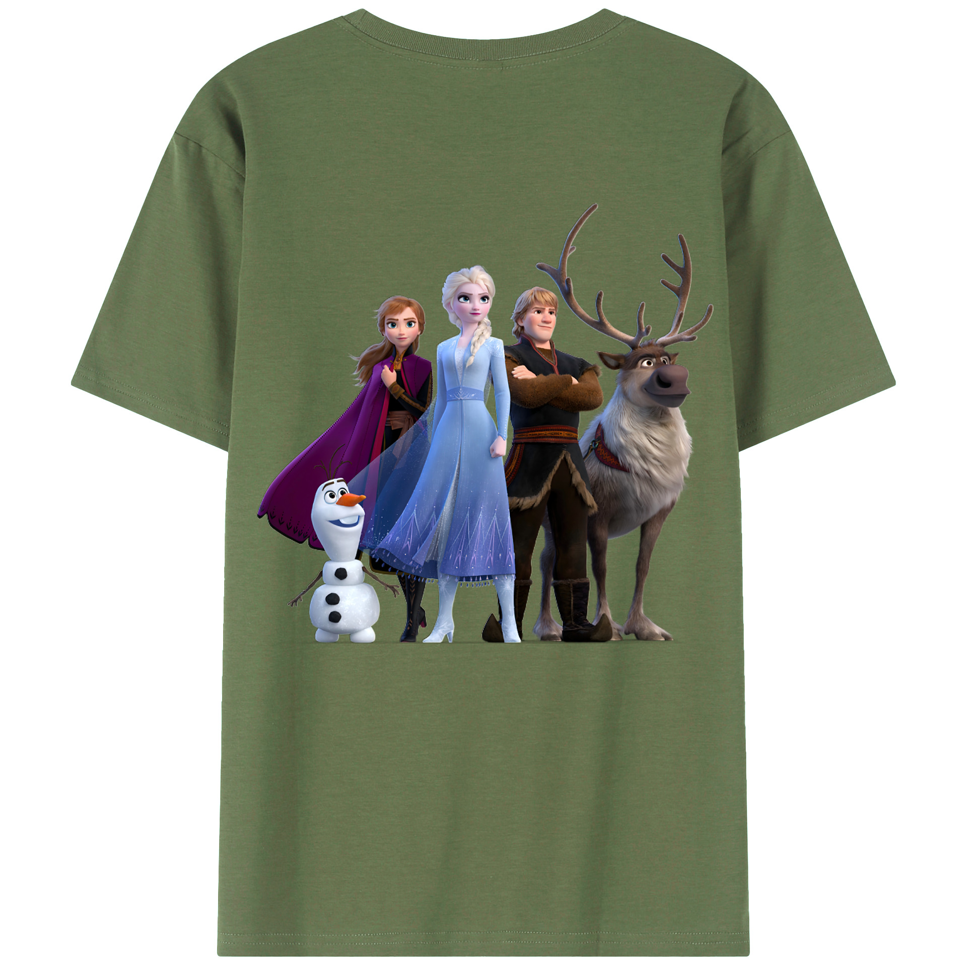 （画像用） アナと雪の女王 アンナ エルサ Frozen Anna Elsa 綿100％ メンズ半袖Tシャツ（バックプリント） 通気性